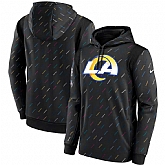 Men's Los Angeles Rams Nike Charcoal 2021 NFL Crucial Catch Therma Pullover Hoodie,baseball caps,new era cap wholesale,wholesale hats